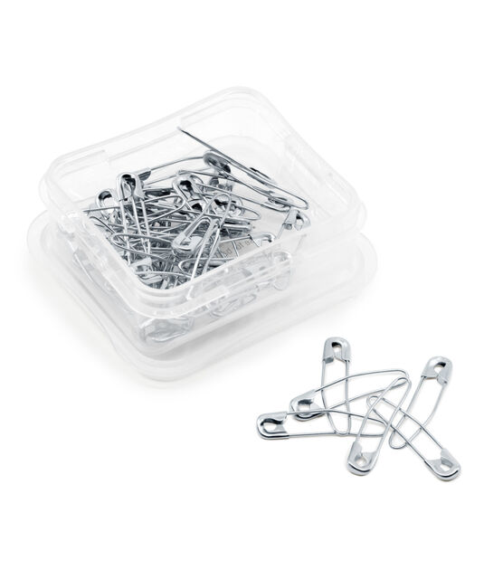 Silver Safety Pins - Small And Large size Coil-less Safety Pins - Pack of  40