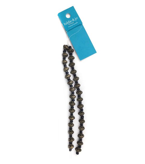 Brass & Black Spiral Metal Beads by hildie & jo