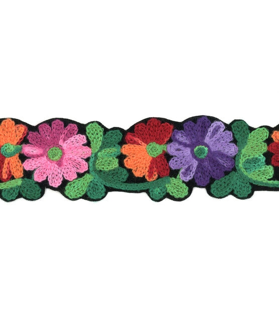 Simplicity Embroidered Floral Trim 1.5'' Multi, , hi-res, image 2