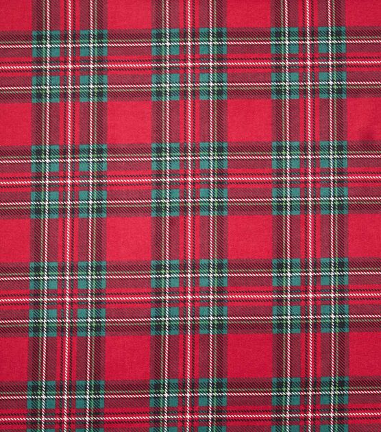 Red Plaid Super Snuggle Christmas Flannel Fabric, , hi-res, image 2