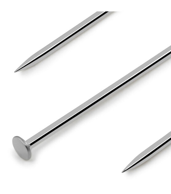 Dritz 7/8" Beading Pins, Nickel, 250 pc, , hi-res, image 2