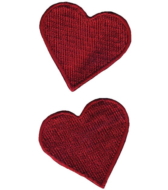 Red Sew On Patches Gold Heart Iron On Patches Embroidered Patches