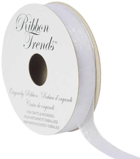 Ribbon Trends Organdy Ribbon 1/2'' White Solid