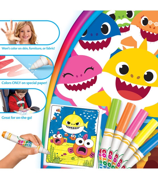 Crayola 23ct Color Wonder Baby Shark Mess Free Coloring Kit, , hi-res, image 6