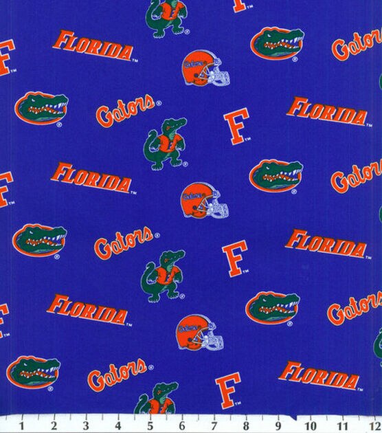 University of Florida Gators Cotton Fabric Blue