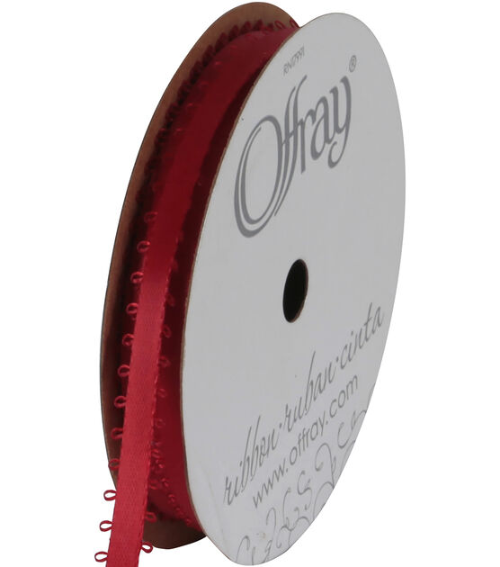 Offray Feather Edge Ribbon 3/16'' 18 Ft, , hi-res, image 1