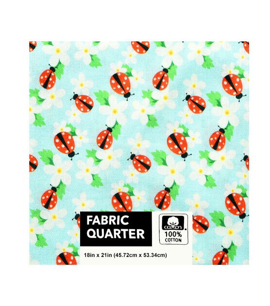 Ladybug 1-Piece Cotton Fabric Quarter