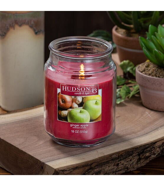 18oz Apple Ginger Scented Value Jar Candle by Hudson 43, , hi-res, image 5