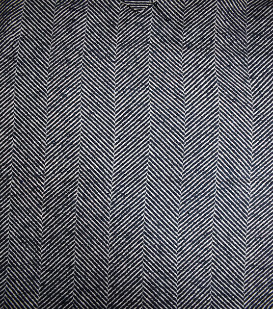 Black & Cream Large Herringbone Heavy Shirting Fabric, , hi-res, image 4