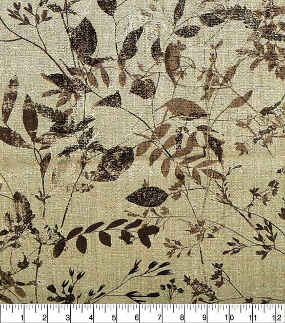 Brown Winter Distressed Floral Quilt Cotton Fabric by Keepsake Calico, , hi-res, image 2
