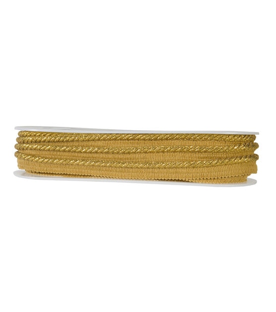 Simplicity Metallic Twisted Trim with Lip Cord 0.25'' Gold, , hi-res, image 3