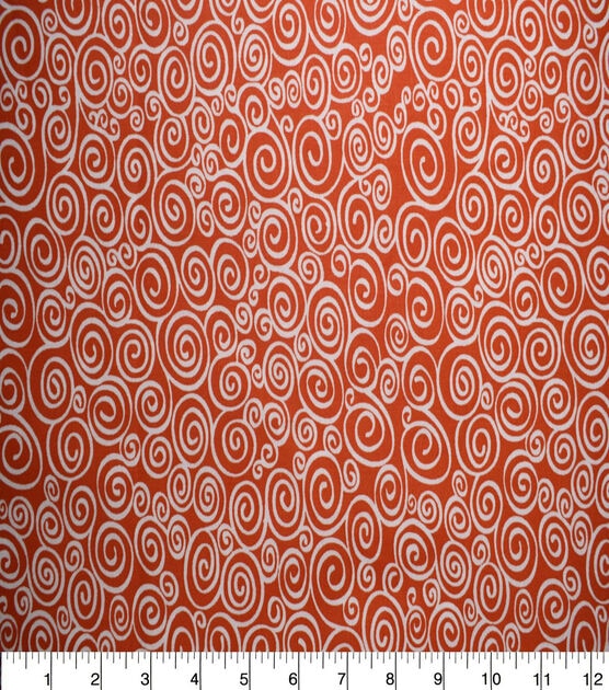 White Swirls on Red Quilt Cotton Fabric by Quilter's Showcase, , hi-res, image 2