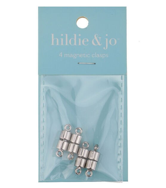 4pk Silver Metal Cylinder Magnetic Clasps by hildie & jo
