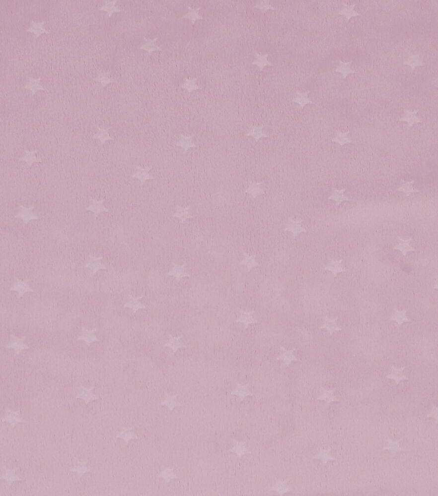 Soft & Minky Stars Fleece Fabric, Light Pink, swatch