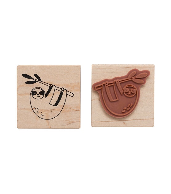 American Crafts Wooden Stamp Sloth, , hi-res, image 2