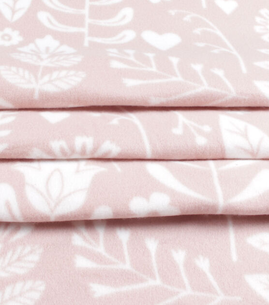 Cut Out Floral Pink Blizzard Fleece Fabric, , hi-res, image 2