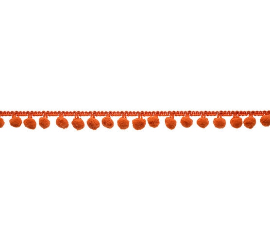 Simplicity Pom Pom Fringe Apparel Trim 0.75''x4' Orange