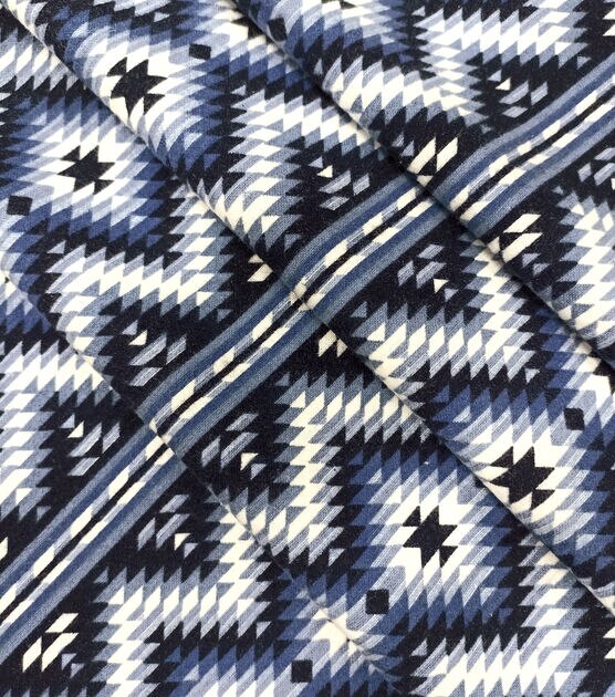 Blue Aztec Super Snuggle Flannel Fabric