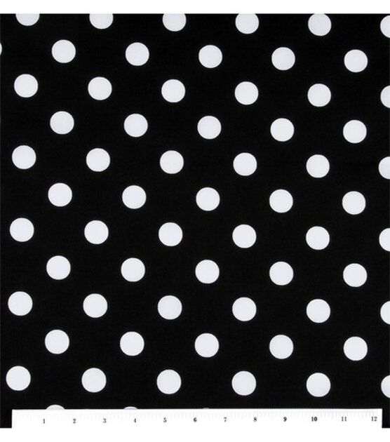 Large Dots on Black Quilt Cotton Fabric by Keepsake Calico