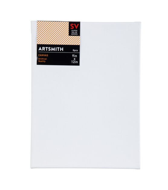 9" x 12" Stretched Super Value Pack Cotton Canvas 8pk by Artsmith, , hi-res, image 3