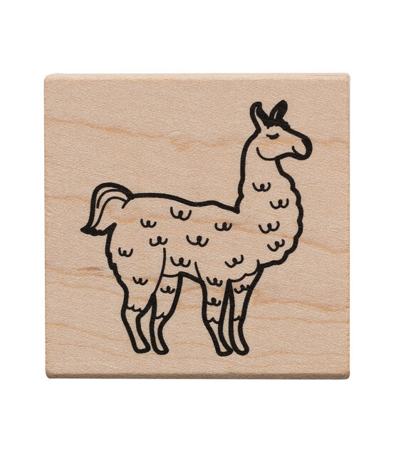 American Crafts Wooden Stamp Llama