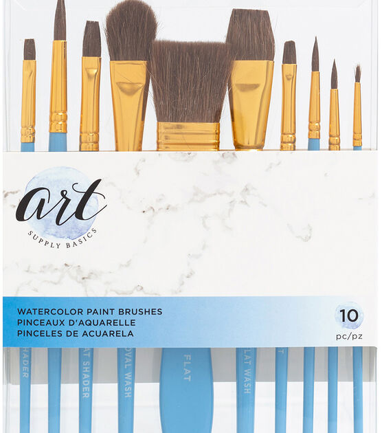 Art Supply Basics Watercolor Natural Brush Set 11pk