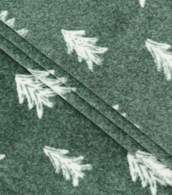 Green Tree Luxe Fleece Fabric, , hi-res, image 2