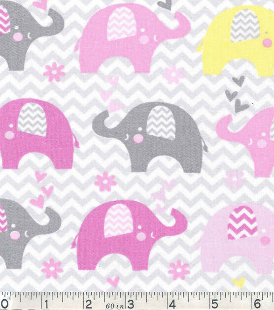 Dream Big Elephant Nursery Cotton Fabric