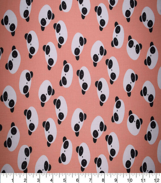 Panda Heads on Pink Quilt Cotton Fabric by Quilter's Showcase