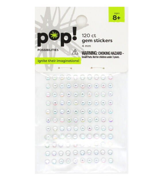 POP! Round Crystal AB Rhinestone Stickers 4mm 120pc by POP!