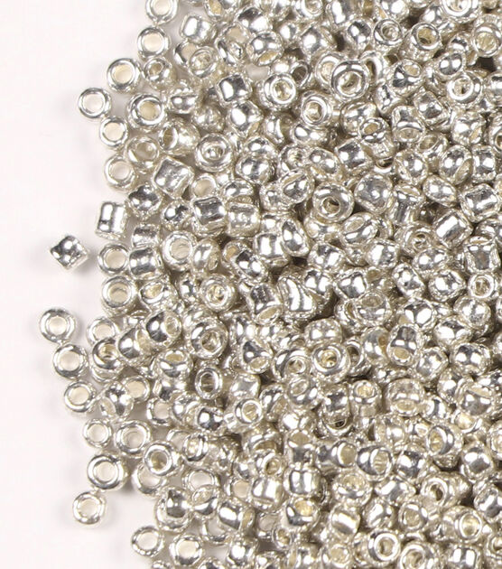 2mm Transparent Silver Plated Glass Seed Beads by hildie & jo, , hi-res, image 2