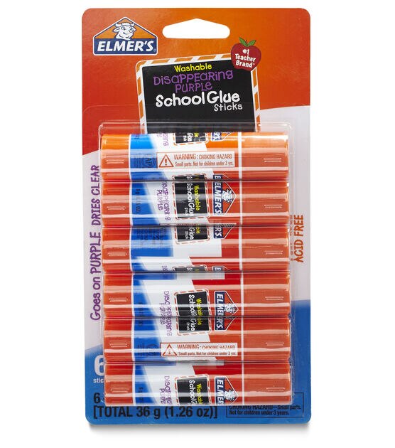 Elmers Disappearing Purple School Glue Sticks - 0.21 Oz, 3 Ea