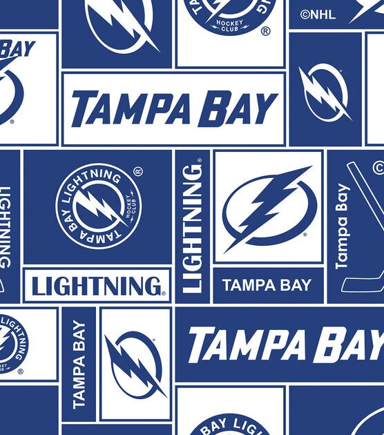 Tampa Bay Lightning Fleece Fabric 60'' Block