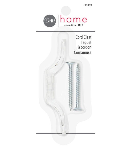 Dritz Home 3" Cord Cleat, 1 Set, Clear