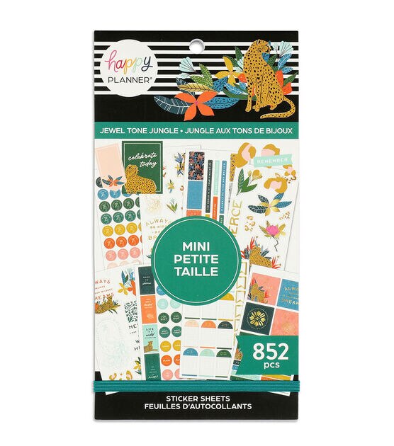 852pc Jewel Tone Jungle Happy Planner Sticker Pack