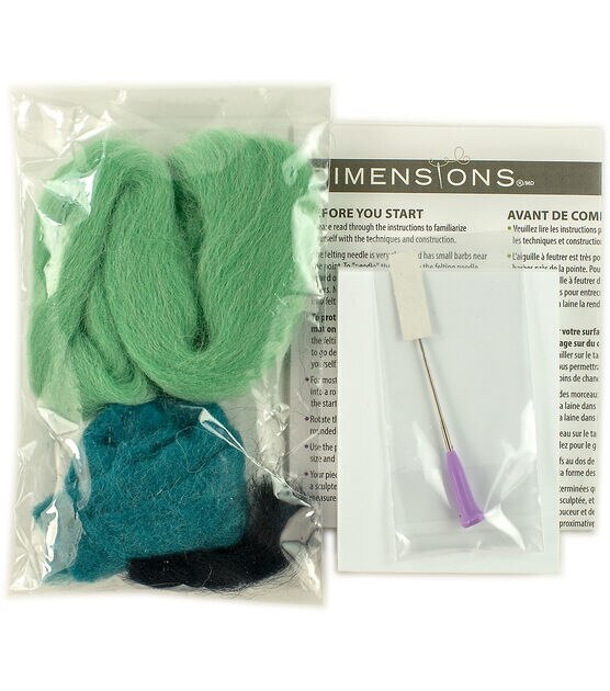 Dimensions 4.5" Sea Turtle Wool Roving Needle Felting Kit, , hi-res, image 3