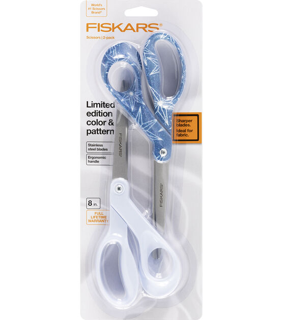 Fiskars 8 Winter Light Blue 2 Pack Scissors