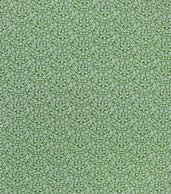 Twinkle Snowflake On Green Christmas Cotton Fabric | JOANN
