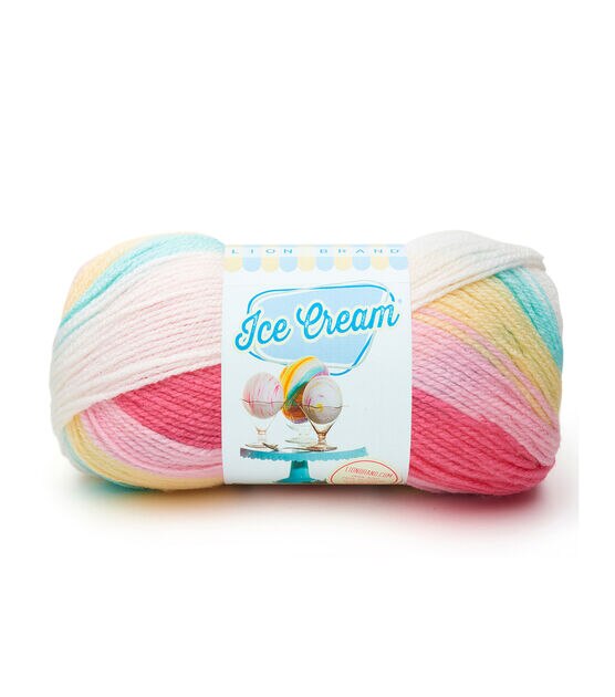  Lion Brand Ice Cream Parfait 923-220 (3-Skeins - Same Dye Lot)  Baby Sport #2 Acrylic Yarn for Crocheting and Knitting - Bundle with 1  Artsiga Crafts Project Bag
