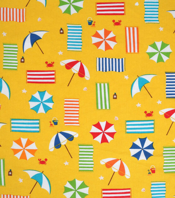 beach towels and umbrellas