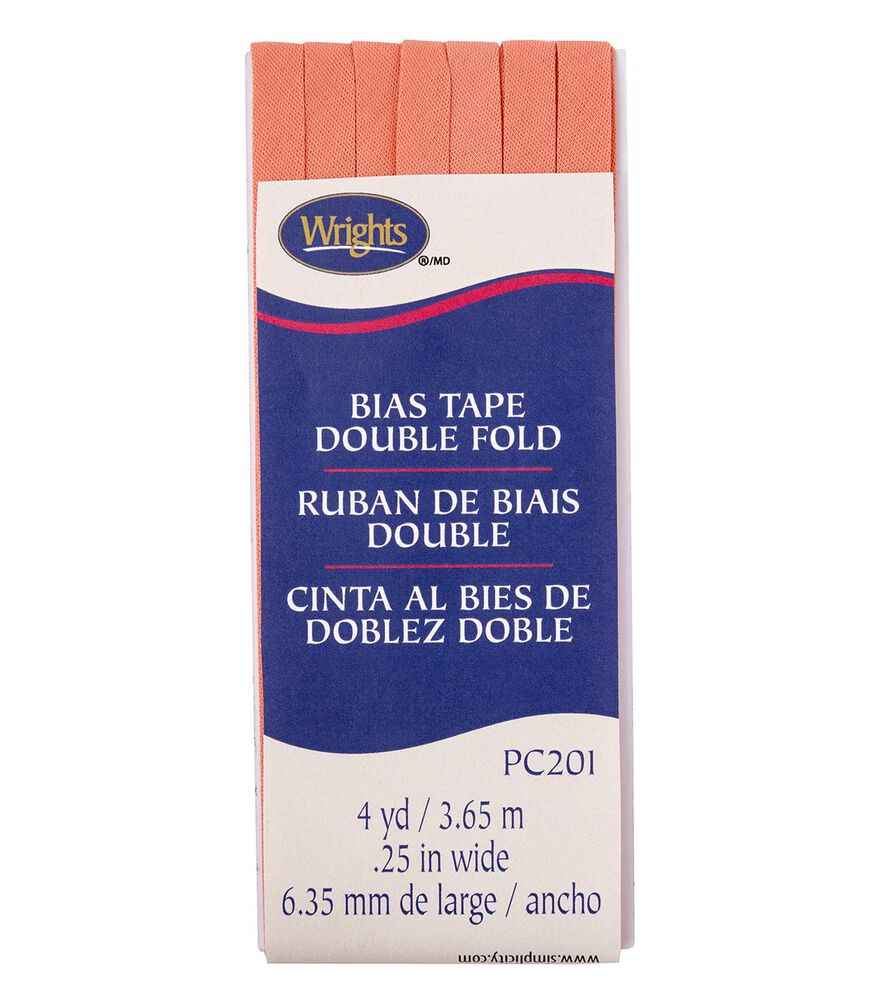 Wrights 1/4" x 4yd Double Fold Bias Tape, Coral Sea, swatch
