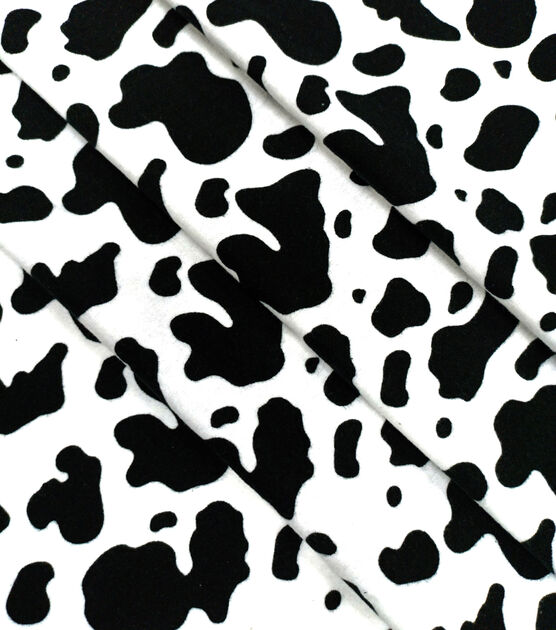 Cow Print Black White Super Snuggle Flannel Fabric, , hi-res, image 2