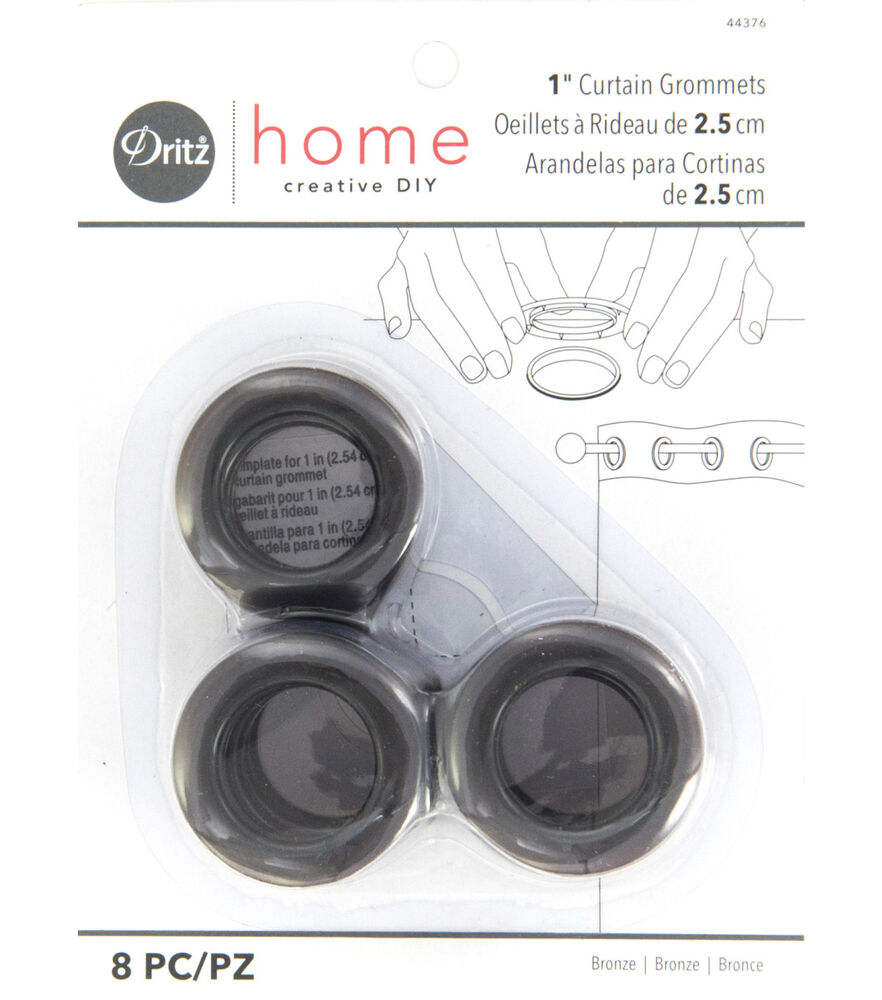 Dritz Home 1" Round Curtain Grommets, 8 pc set, Bronze, swatch