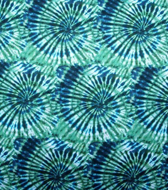 Blue Green Tie Dye Novelty Cotton Fabric