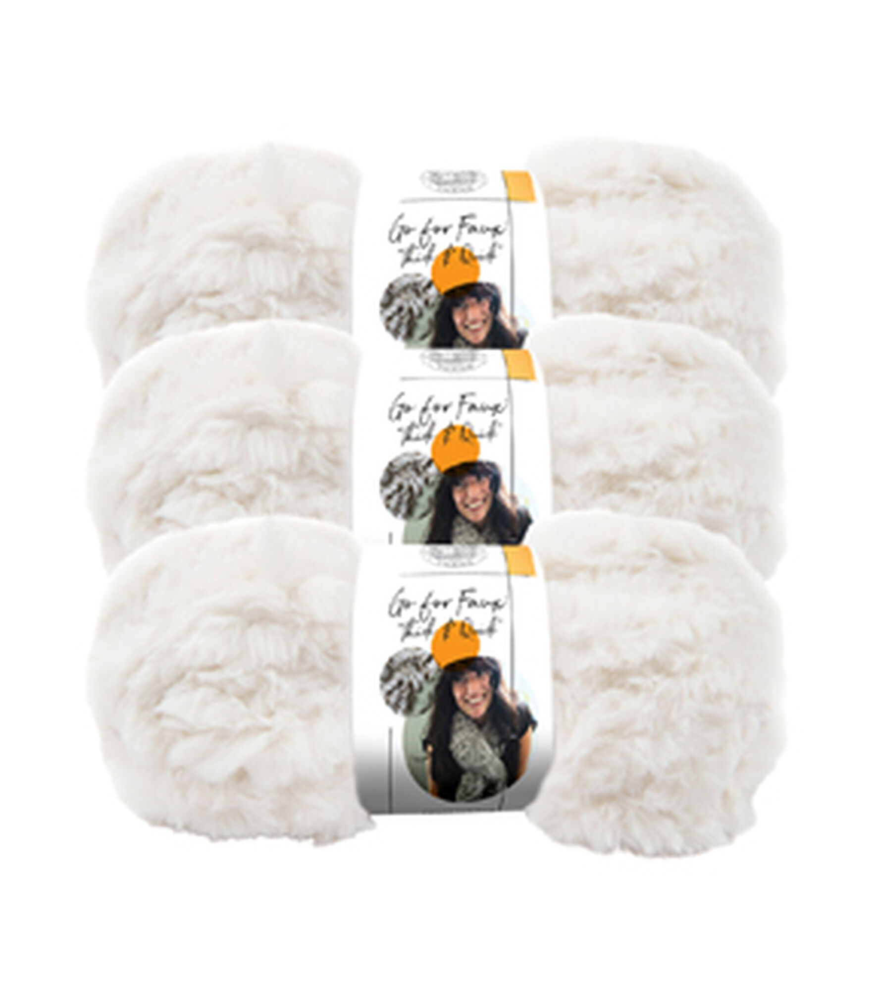Lion Brand Go For Faux Thick & Quick 24yds Jumbo Polyester Yarn 3 Bundle, Baked Alaska, hi-res