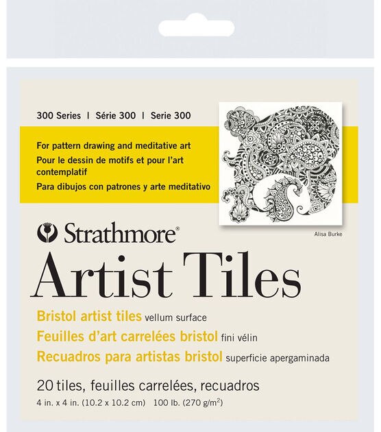 Strathmore Artist Tiles 4"X4" 20 Pack Bristol Vellum