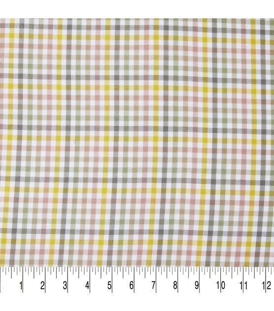 Spring Multicolor Grid Cotton Viscose Fabric, , hi-res, image 3