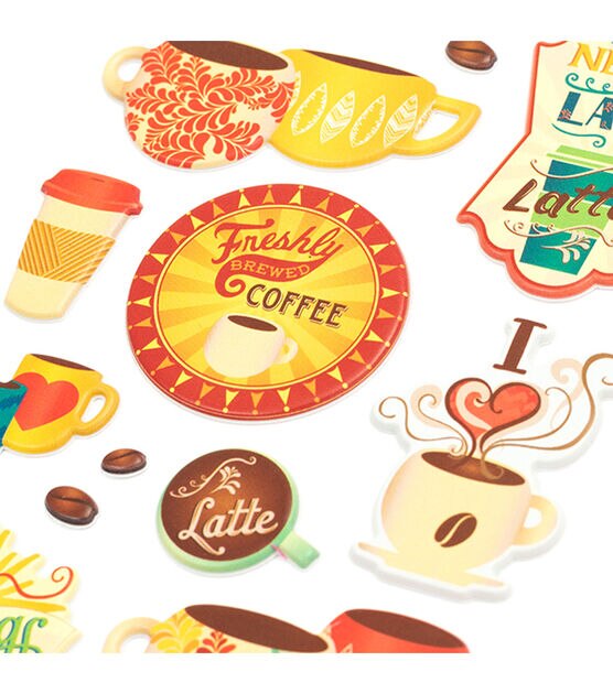 Sticko Dimensional Stickers Coffee Lattes, , hi-res, image 2