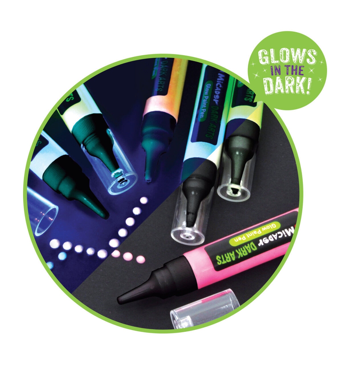 Micador Dark Arts, Glow Paint Pens Set, 6 - Color Pen Set