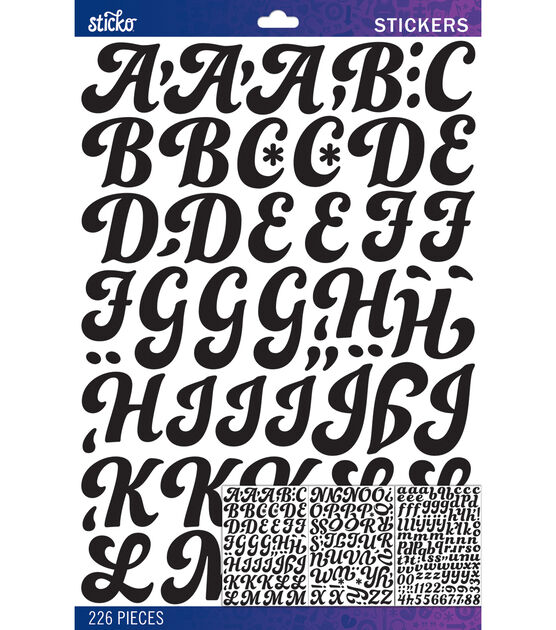 Sticko Black Funkydori Large Alphabet Stickers